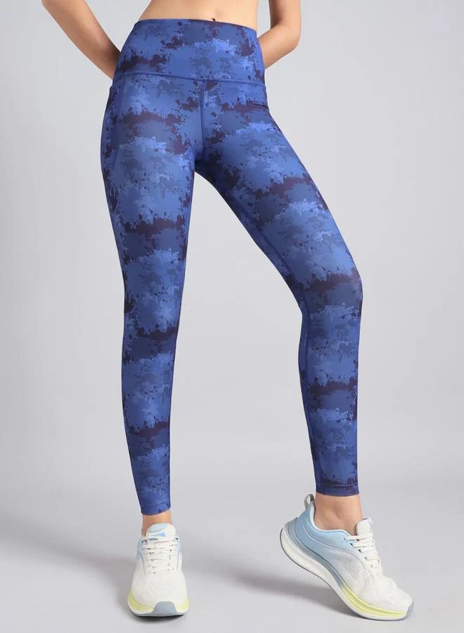 Cult Women Blue Printed Performance Leggings